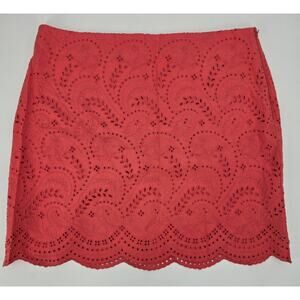Loft Embroidered Scalloped Eyelet Shift Skirt12